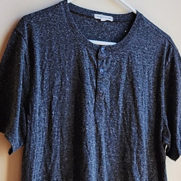Threads 4 Thought Gray Henley Short Sleeve Jersey Size Large - Picture 2 of 13